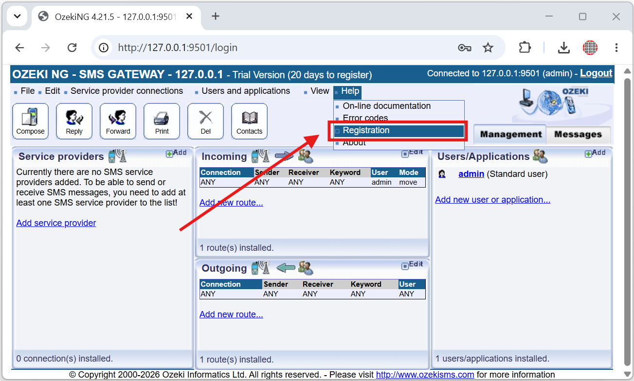ozeki ng sms gateway manual registration